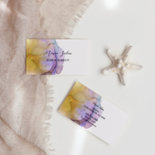 Yellow glitter gold  watercolor Business Card
