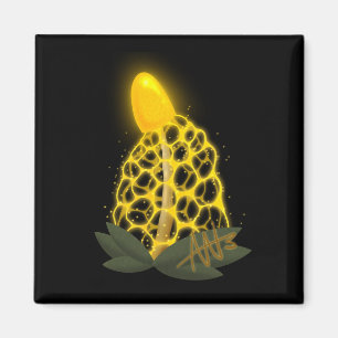 Yellow Glowing Mushroom Magnet