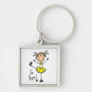 Yellow Go Team Cheerleader Key Ring