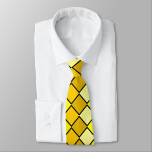 Yellow, Gold and Black Checked Necktie