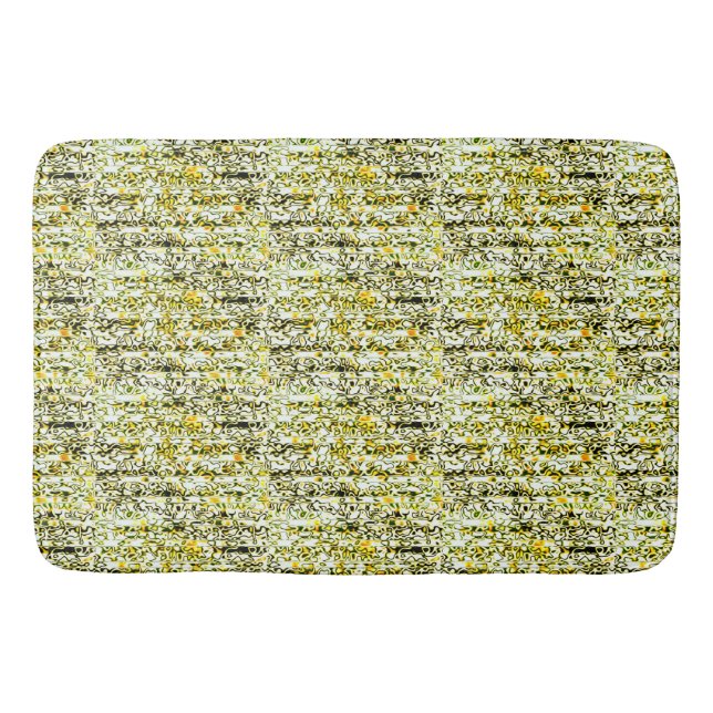 Yellow Gold and Black Cheetah Print Bath Mat (Front)