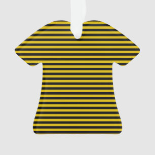 Yellow Gold and Black Plaid Striped Ornament