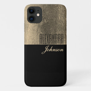 Yellow Gold and Black Simple Name Case-Mate iPhone Case