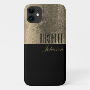 Yellow Gold and Black Simple Name Case-Mate iPhone Case