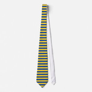 Yellow-Gold and Royal Blue Horizontal Striped Tie