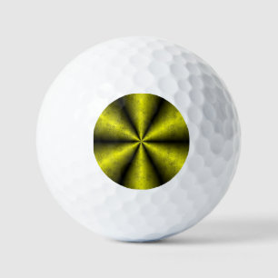 Yellow Gold Black Rainbow in Leather optik Golf Balls