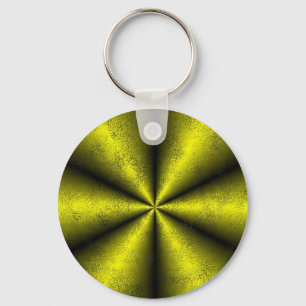 Yellow Gold Black Rainbow in Leatheroptik Key Ring