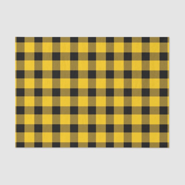 Yellow / Gold Buffalo Country Lumberjack Plaid Tissue Paper (Front)