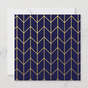 Yellow Gold Chevron Navy Blue Modern Chic