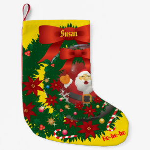 Yellow Gold Christmas Holiday Santa Stocking
