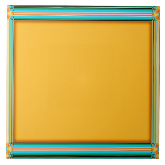 yellow-gold colour, kaleidoscope frame, tile (Front)