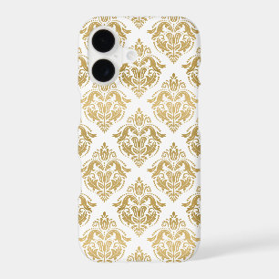 Yellow Gold Floral Damasks Geometric Pattern