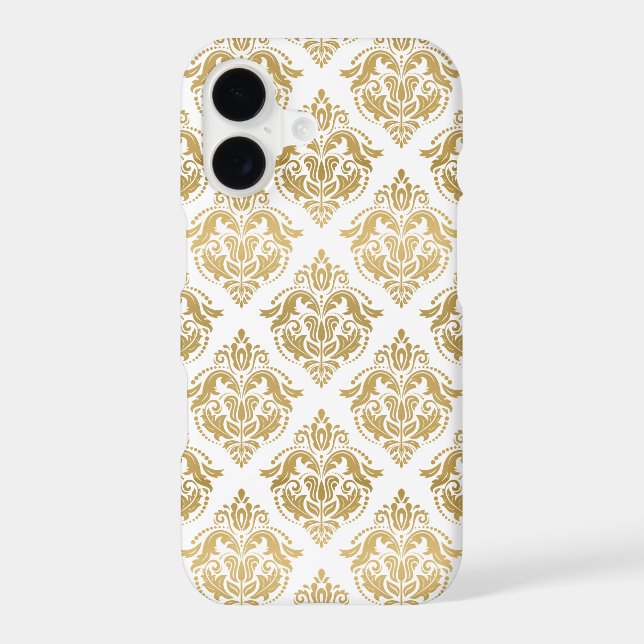 Yellow Gold Floral Damasks Geometric Pattern (Back)