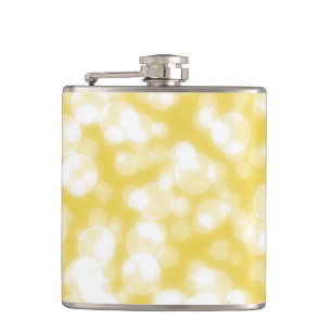 Yellow Gold Glitter Faux foil Confetti Hip Flask
