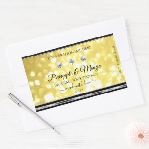 Yellow Gold Glitter Product Labels Diamonds Silver