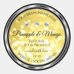 Yellow Gold Glitter Product Labels Diamonds Silver