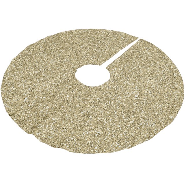 Yellow Gold Glitz Glitter      Brushed Polyester Tree Skirt (Angled)