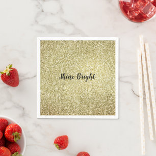 Yellow Gold Glitz Glitter        Napkin