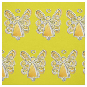 Yellow Gold Guardian Angel Art Fabric Material