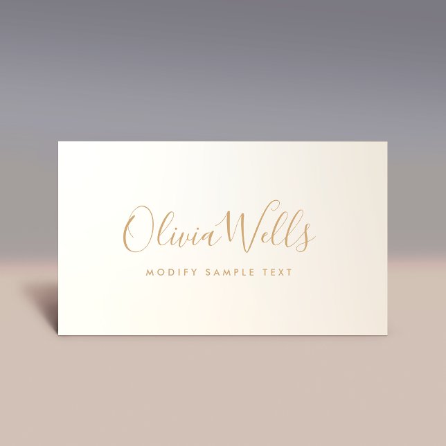 Yellow Gold  Handwritten Script Social Media Icon Business Card (Creator Uploaded)