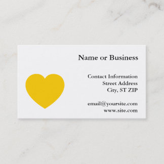 Yellow Gold Heart Business Card