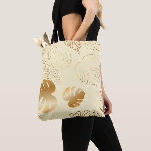 Yellow gold leaves baby tote bag