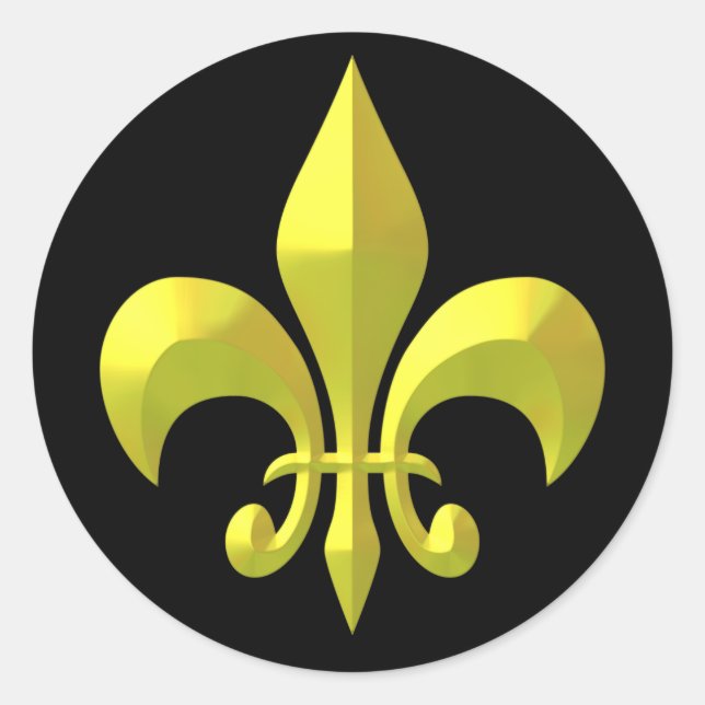 Yellow Gold Metallic Classic Round Sticker (Front)