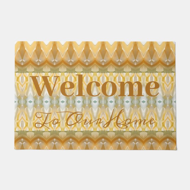 Yellow Gold Patterned Doormat (Front)