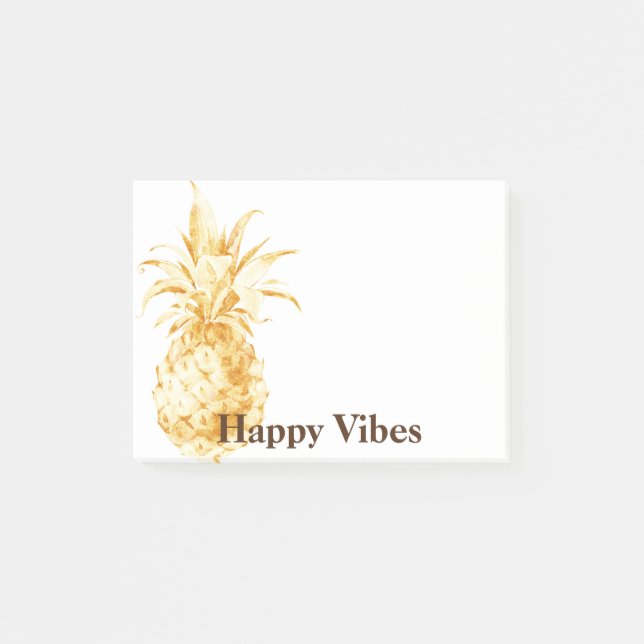 Yellow Gold Pineapple Confetti Post-it Notes (Front)