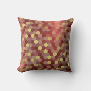 Yellow Gold Red Burgundy Cyber Numeric IT- DESIGN Cushion
