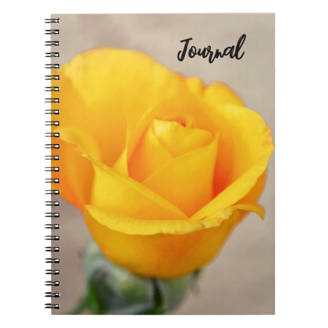 Yellow Gold Rose Flower Art Journal Notebook (Front)