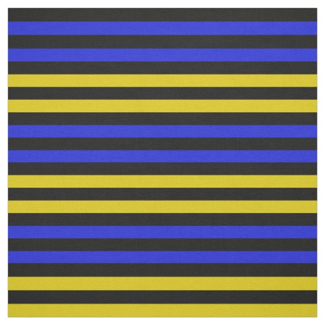 Yellow gold, Royal Blue, midnight black stipe Fabric (Swatch)