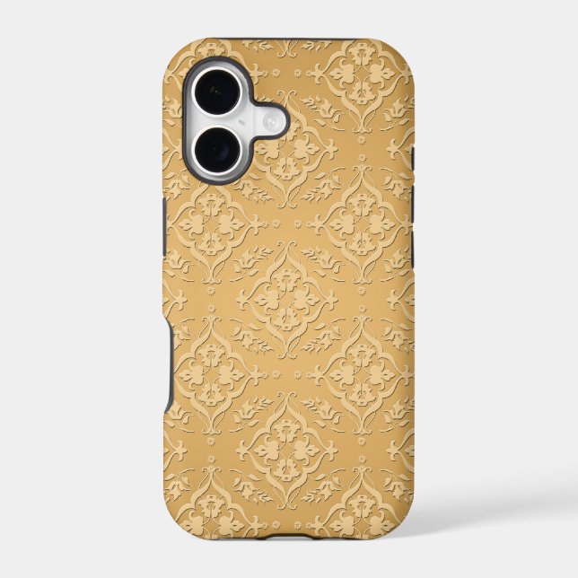 Yellow Gold Saffron Damask Pattern (Back)