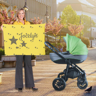 Yellow Gold Stars Custom Small Fleece Blanket