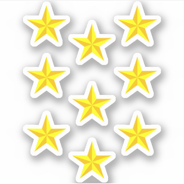 Yellow Gold Stars for School - Reward Stickers (Front)
