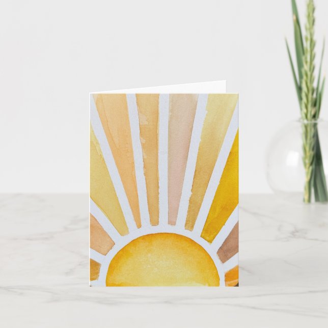 Yellow Gold sunburst - folded blank - All occasion Card (Front)