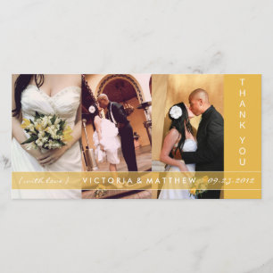 YELLOW GOLD UNION WEDDING THANK YOU CARD
