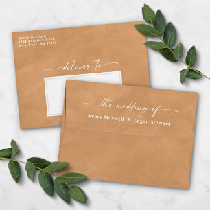 Yellow Gold Watercolor A7 5x7 Wedding Invitation Envelope