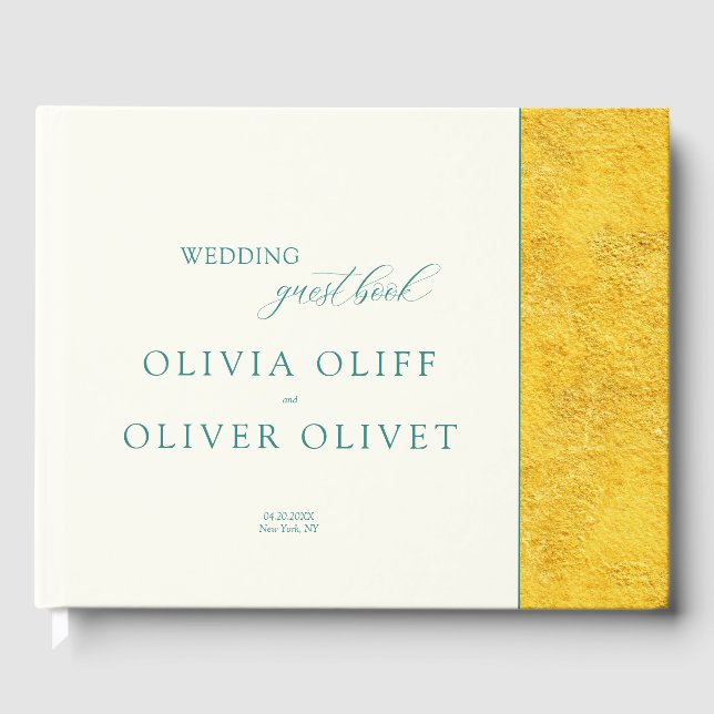 Yellow Gold Wedding  Guest Book (Front)