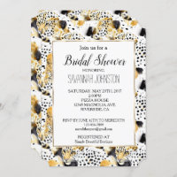 Yellow Gold White Black Leopards Abstract