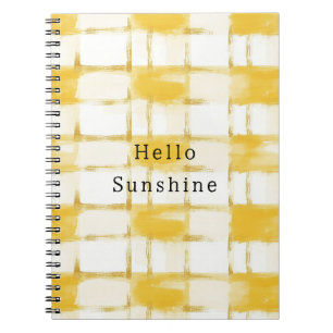 Yellow Gold White Plaid Stripes   Notebook