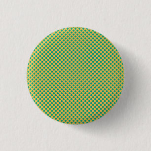 Yellow Gold with Emerald Green Polka Dots STaylor 3 Cm Round Badge