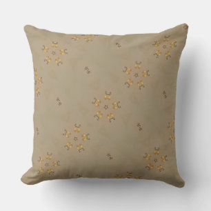 Yellow Golden Egg Pattern Easter Eggs Rustic Beige Cushion