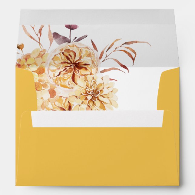 Yellow Golden Floral Envelope 2 - Gold (Back (Bottom))