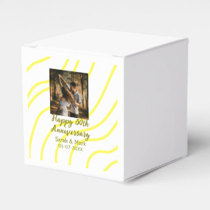 Yellow golden photo 30th wedding anniversary name  favour box