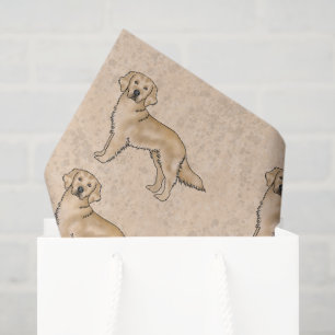 Yellow Golden Retriever Cute Cartoon Dog Pattern Tissue Paper