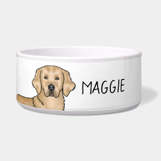 Yellow Golden Retriever Cute Dog And Custom Name