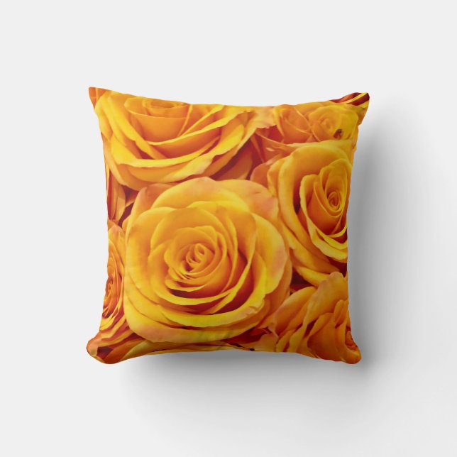 Yellow Golden Roses Cushion (Front)