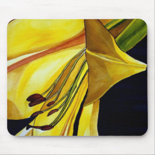 Yellow golden spledor lily flower mouse pad