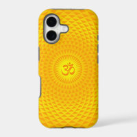 Yellow Golden Sun Lotus flower meditation wheel OM